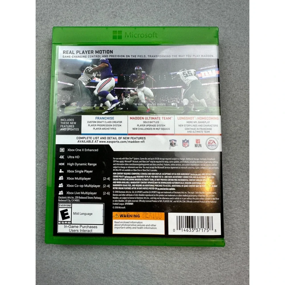 Madden NFL 19 - Xbox One-Disc and Case Clean‎